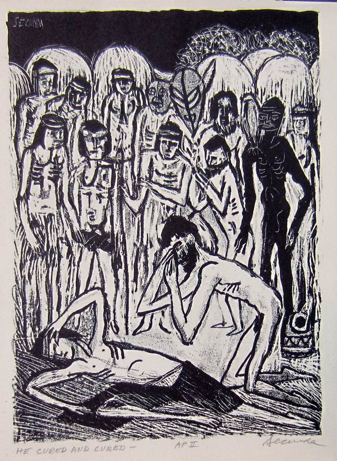 He Cured and Cured a lithograph by Arthur Secunda